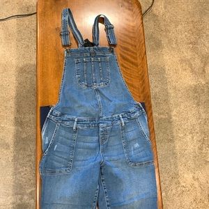 Indigo blue maternity overalls